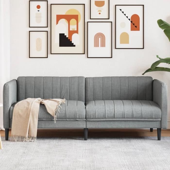 Produit similaire: Canapé salon séjour | Canapé à 3 places | gris clair tissu 193x76,5x74,5 cm