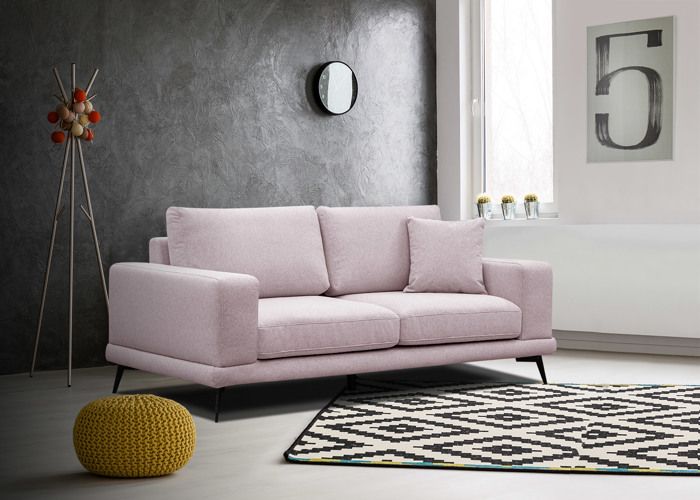 Produit similaire: Canapé droit 3 places tissu rose - MEDIOLANE