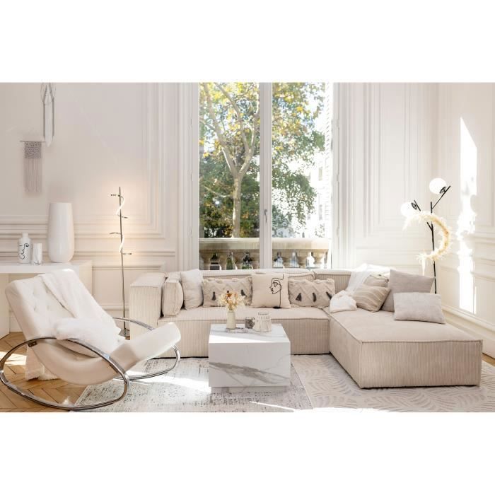 Produit similaire: Stella - canapé d'angle - en velours côtelé - 4 places -style contemporain - droit