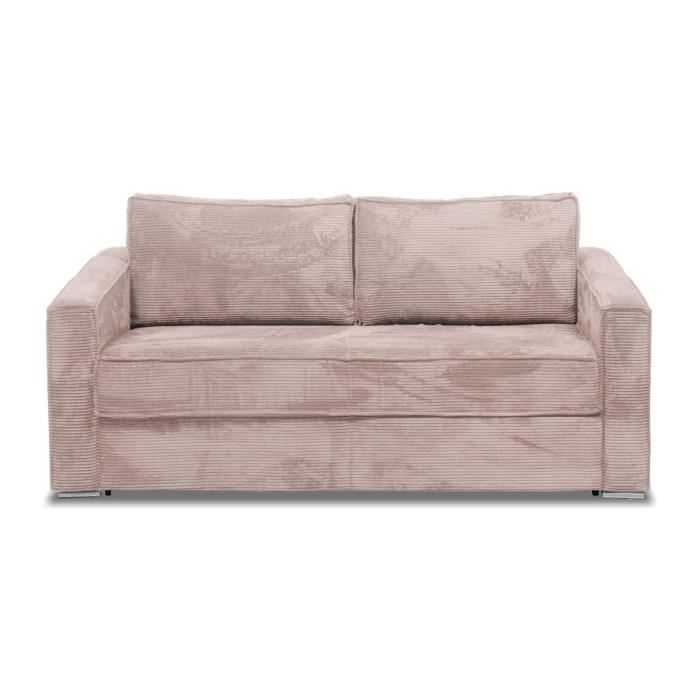 Produit similaire: Canapé 4 places convertible express en velours côtelé rose - Couchage 160 cm - Matelas 22 cm LORETO