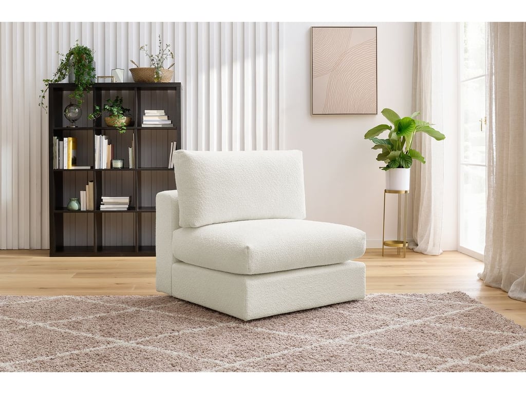 Produit similaire: Chauffeuse 1 place pour canapé modulable PARIS tissu bouclette blanc BOBOCHIC 1 places