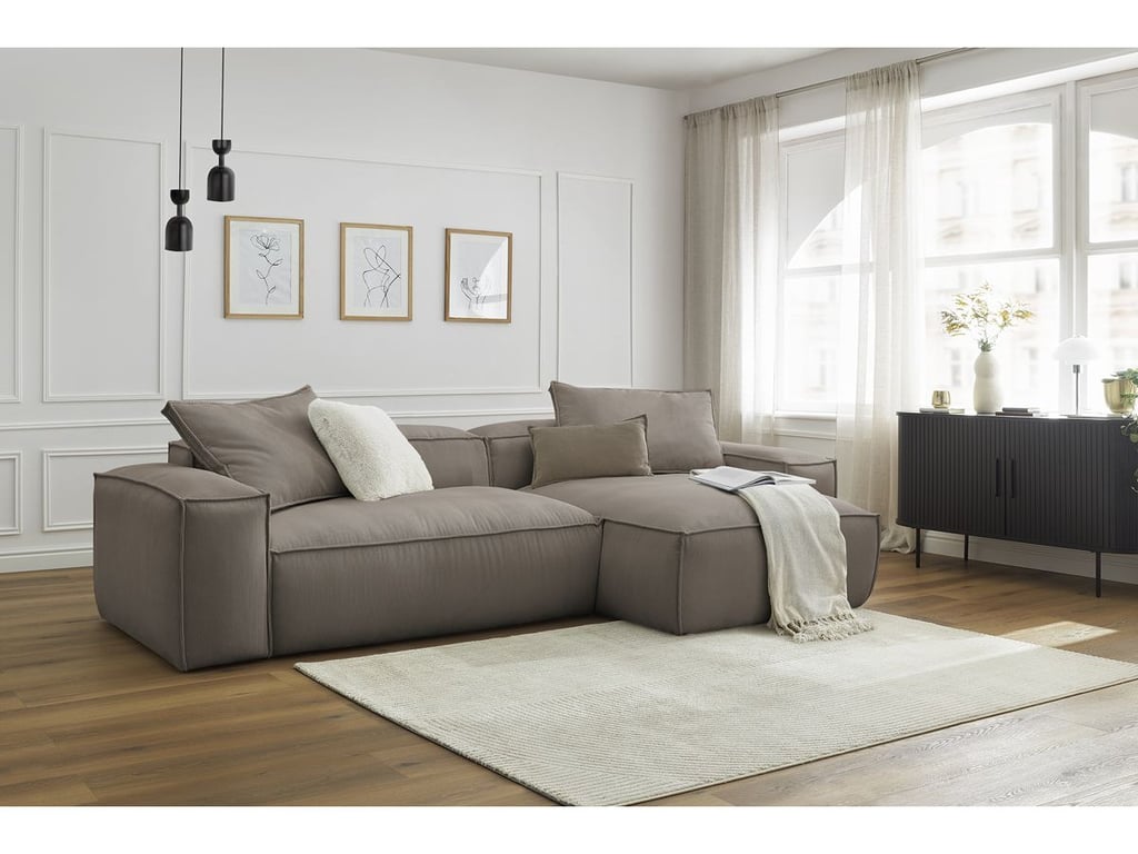 Produit similaire: Boheme canapé d'angle réversible ultra moelleux 3 places velours côtelé taupe