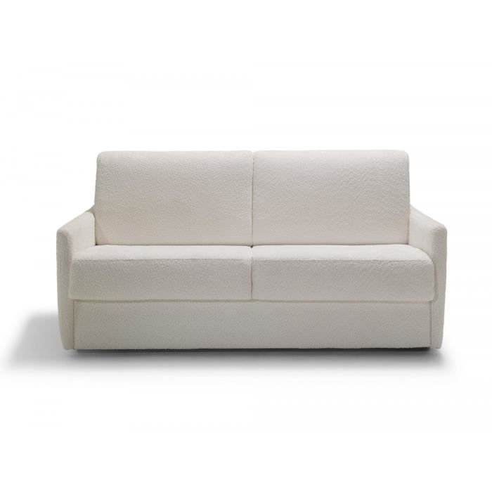 Produit similaire: Canapé convertible 3 places en tissu bouclé écru - Ouverture express - Couchage quotidien - Matelas HD 140 x 190 - Sienne