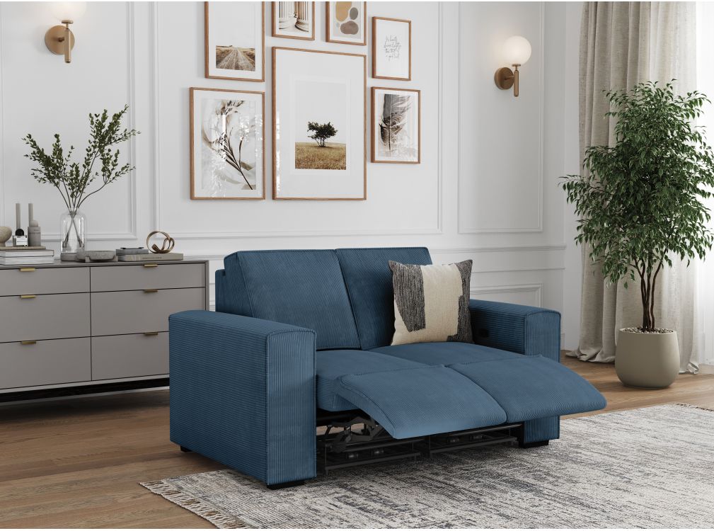 Produit similaire: charline - Canapé relax velours côtelé Bleu