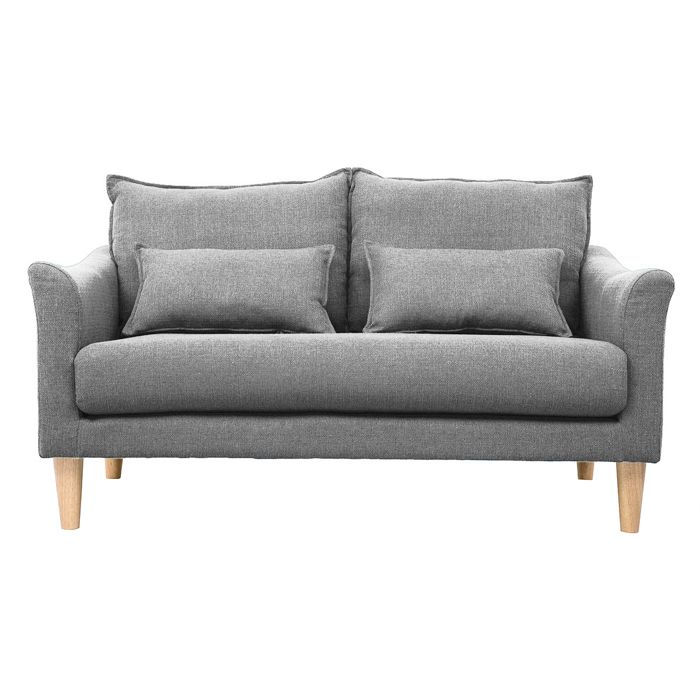 Produit similaire: Canapé scandinave 2 places en tissu gris et bois clair KATE