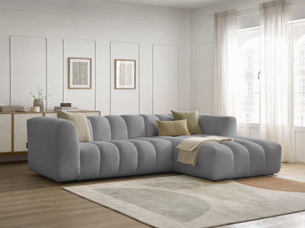 Produit similaire: Canapé d'angle fixe TALIA tissu chiné gris clair angle droit BOBOCHIC 3 places