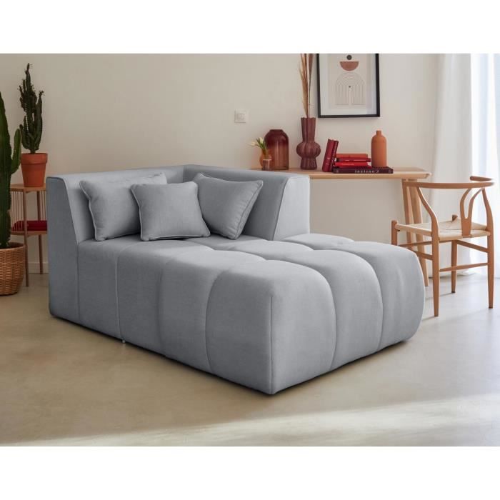 Produit similaire: Canapé méridienne droit en tissu gris - LISA DESIGN - Caracas