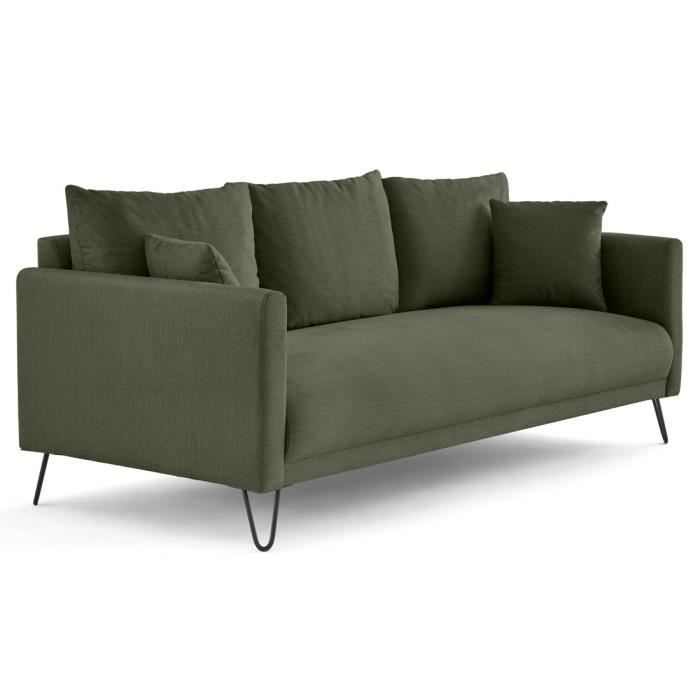 Produit similaire: Ostrava - canapé droit 3 places en velours pieds en épingle - Vert