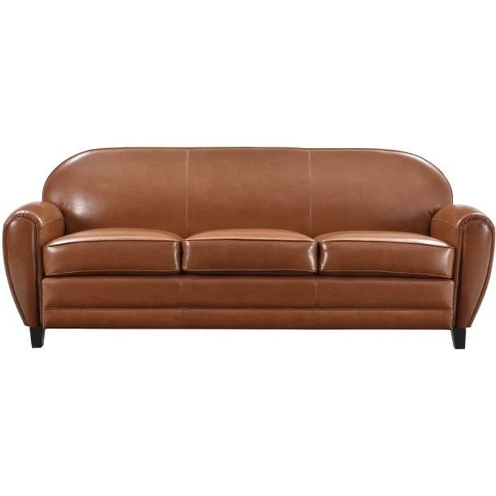 Produit similaire: Canapé Club 3 places en croûte de cuir camel - RENDEZ VOUS DECO - Vintage - Fixe - Occasionnel