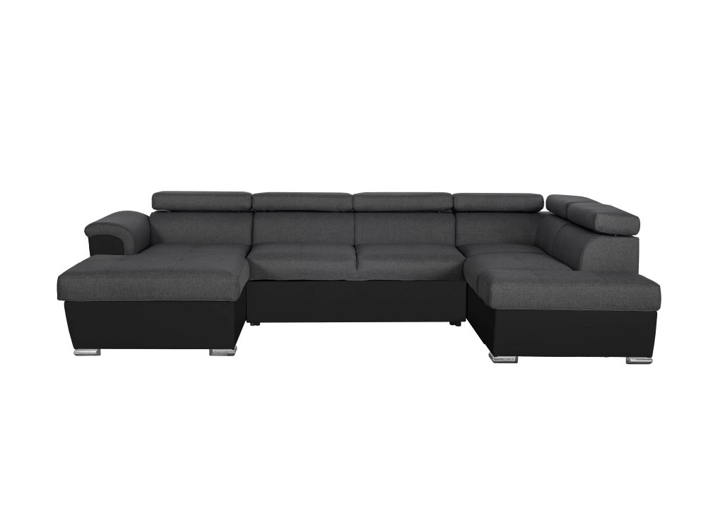 Canapé Paoloa - Panoramique 6 places Convertible similicuir et Tissu - Vue supplémentaire 1