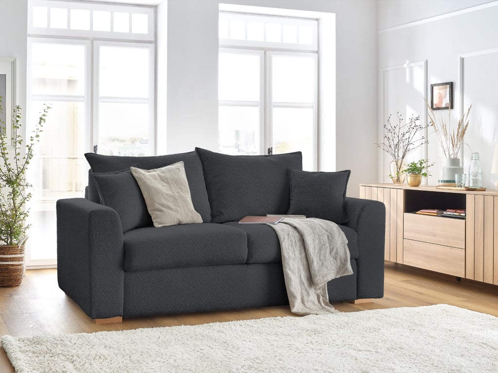 Produit similaire: Canapé droit convertible ouverture express AUGUSTIN tissu bouclette gris foncé 140x200 BOBOCHIC 3 places