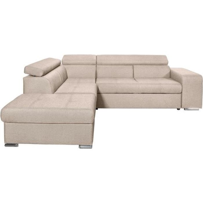 Produit similaire: Canapé d'angle gauche 3 places SOAN convertible en tissu - Beige - L262 x P220 x H76cm - LOUNGITUDE