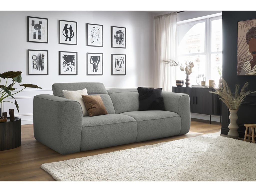 Produit similaire: Canapé droit fixe 3 places WILLIAM avec têtières gris clair BOBOCHIC