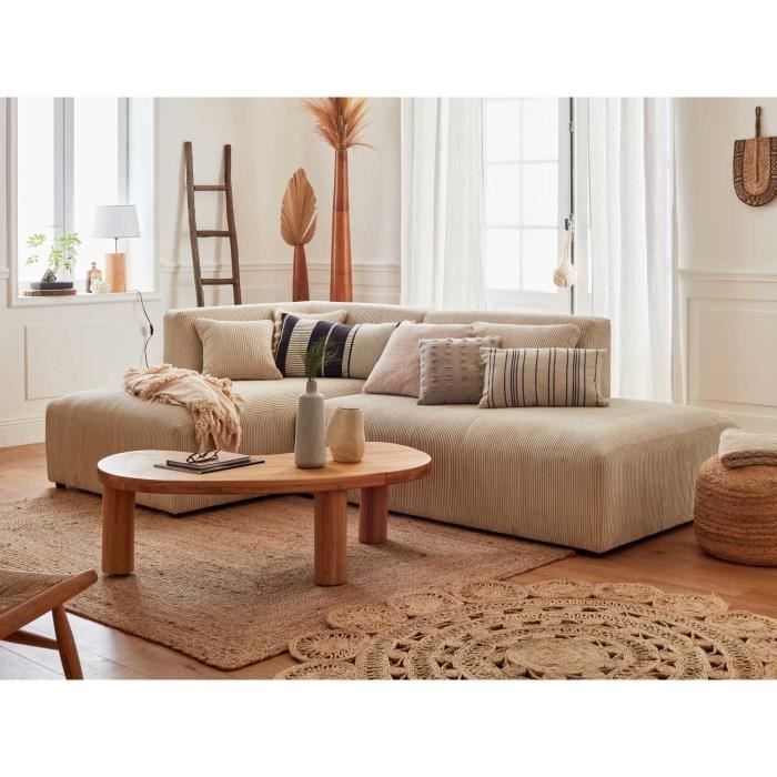 Produit similaire: Victoire - canapé d'angle modulable - 4 places - en velours côtelé - angle gauche fixe Couleur - Beige crème