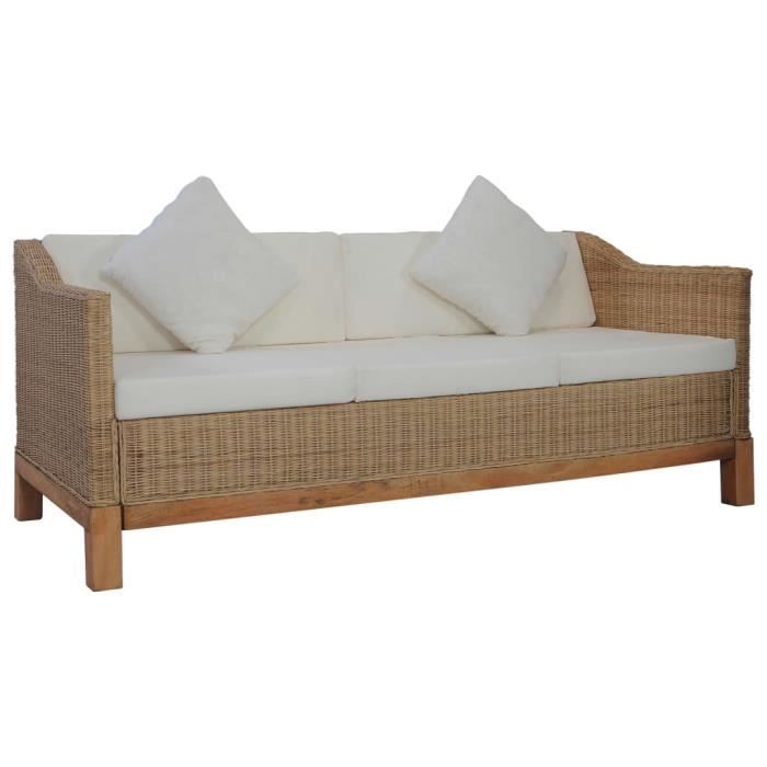 Produit similaire: SYM - HOT Canapé à 3 places avec coussins Rotin naturel VENTE FLASH®WVBLBP®