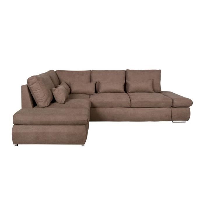Produit similaire: Canapé d'angle SEBASTIAN Réversible et Convertible avec coffre en tissu - Marron - L267 x P200 x H90cm - LOUNGITUDE