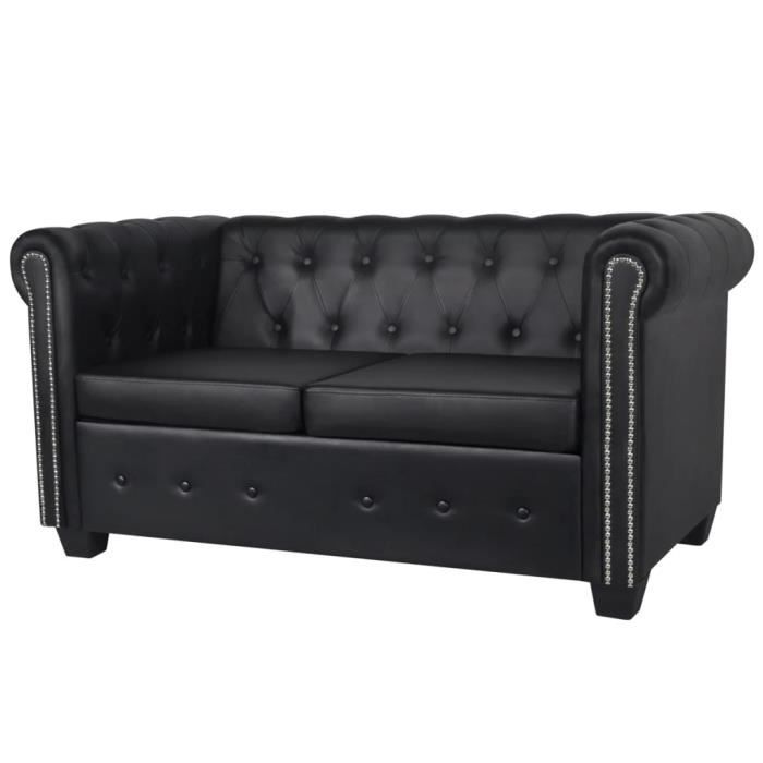 Produit similaire: Canapé Chesterfield 2 places - Omabeta - Sellerie cuir synthétique + structure bois - noir - 145,5 x 76 x 70 cm 7405148119127