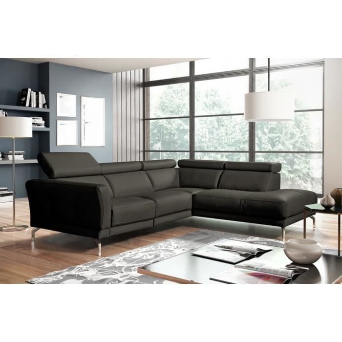 Produit similaire: Canapé d'angle en 100% tout cuir épais de luxe italien , 5/6 places DALBERT, couleur anthracite, angle droit