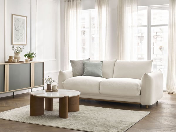 Ernest canapé droit convertible 3 places beige