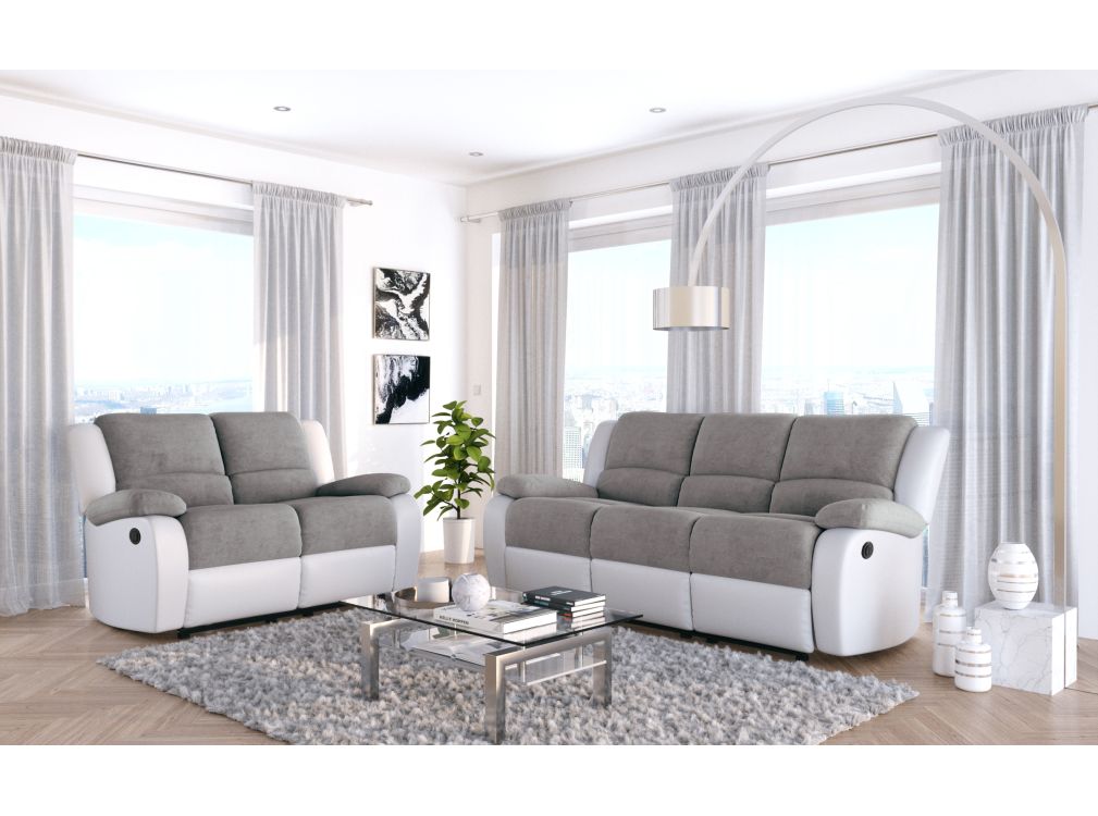 Produit similaire: RELAXXO - Ensemble canapés relax électriques LEO 3 + 2 places en microfibre et simili
