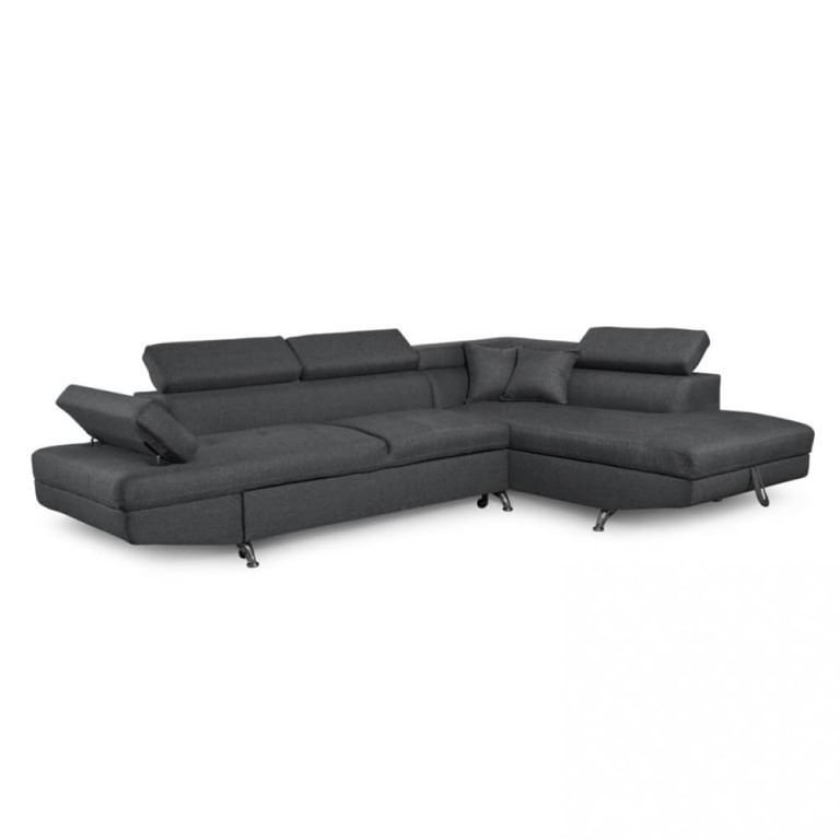 Produit similaire: Canapé d'angle droit convertible RINO gris foncé