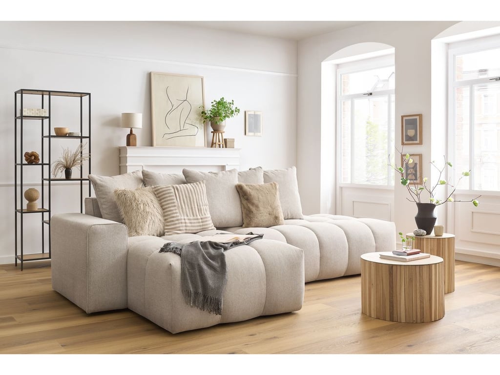 Produit similaire: Canapé d'angle fixe MONT-BLANC tissu beige angle gauche BOBOCHIC 3 places