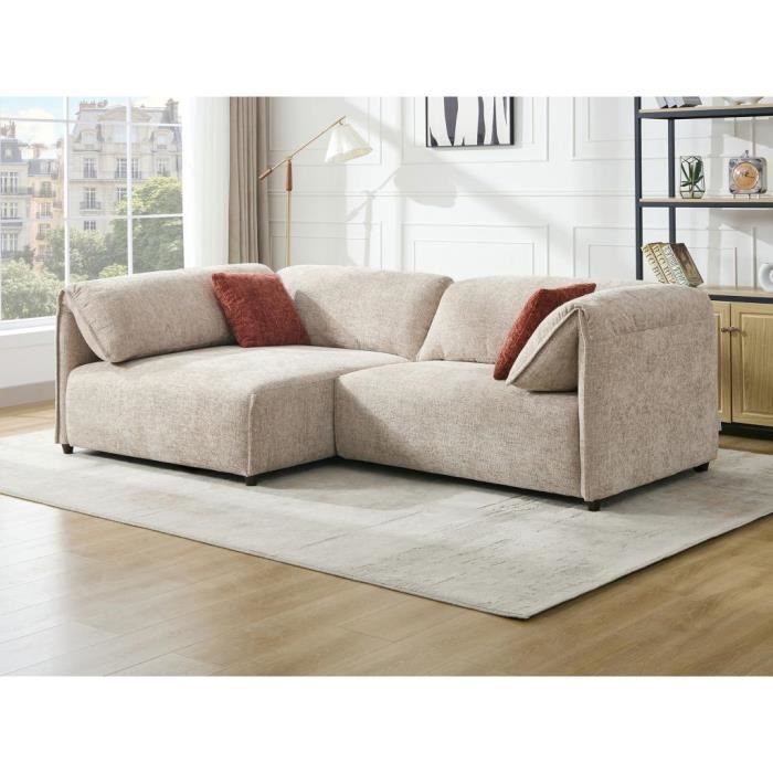 Produit similaire: Canapé angle gauche en tissu texturé beige LOUSOPA de Maison Céphy