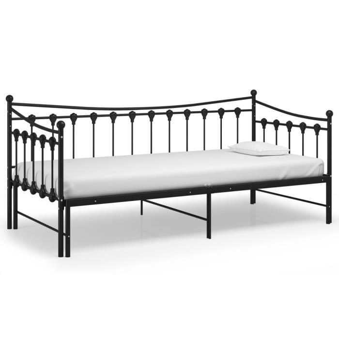 Produit similaire: Canapé-lit extensible JILL - Lit de jour - Noir Métal 90x200 cm - Avec petit lit
