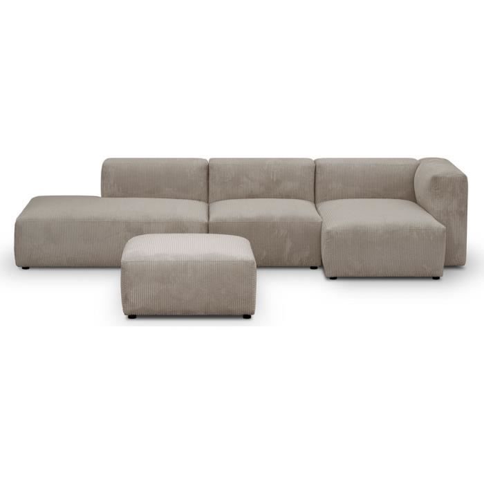 Produit similaire: Canapé d'angle modulable avec méridienne - 5 places + 1 pouf - ModuloN - HOMIFAB - Gris - Contemporain - Design