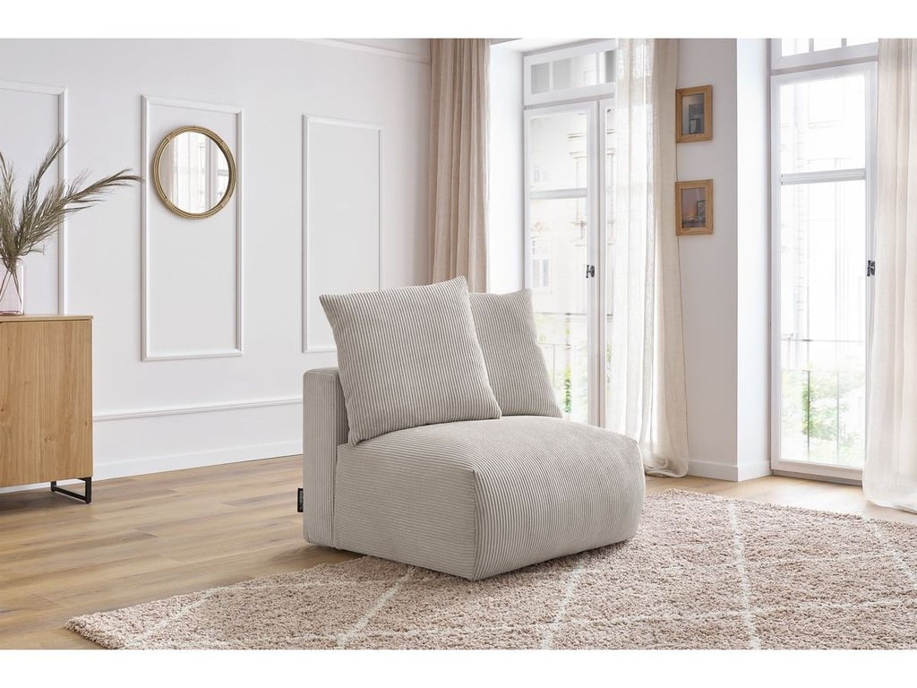 Chauffeuse 1 place sans accoudoir pour canapé modulable VOLTAIRE beige   BOBOCHIC 1 places