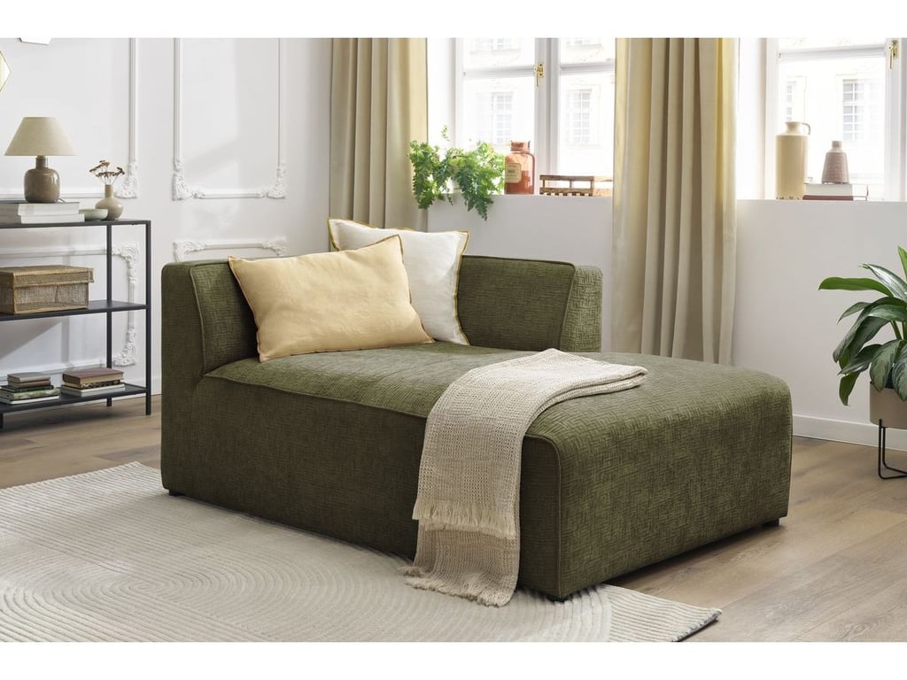 Produit similaire: Méridienne pour canapé modulable MEGEVE tissu texturé vert angle droit BOBOCHIC 1 places