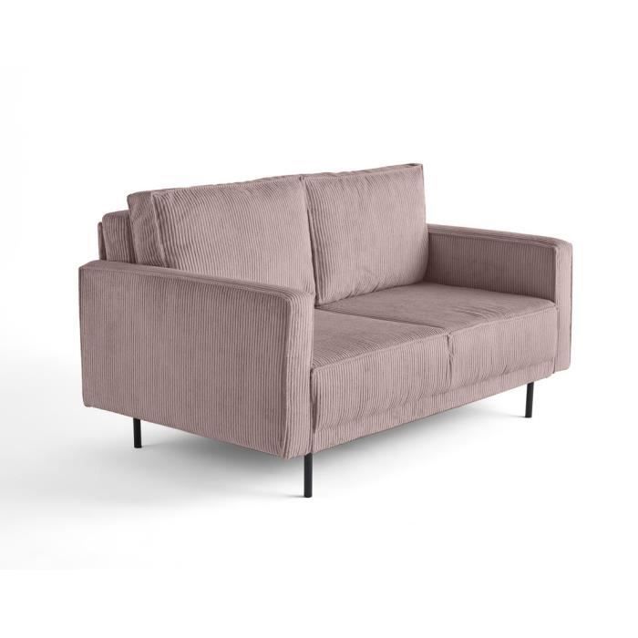 Produit similaire: Canapé convertible 2 places en velours côtelé - LISA DESIGN - Charlie - Rose - Style contemporain