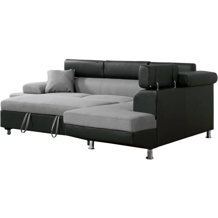 Produit similaire: Canapé d'angle convertible Habitat et Jardin - Sophia Luxe - Noir / Gris - 5 places