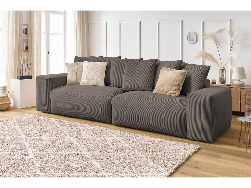 Produit similaire: Canapé droit fixe 4 places VOLTAIRE velours côtelé taupe BOBOCHIC