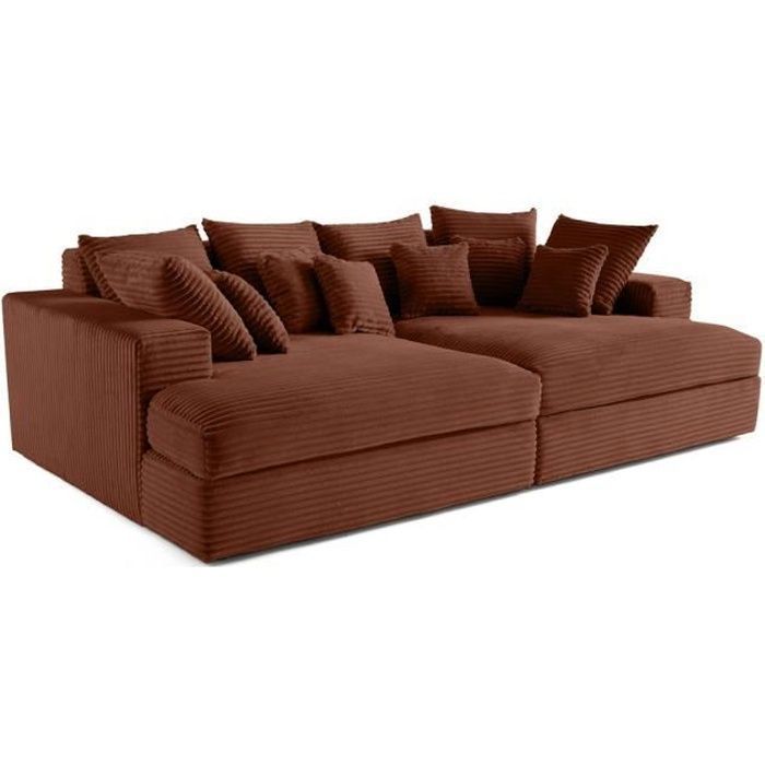 Canapé Collins - 3 places avec double méridienne - velours côtelé grosses côtes - Vue supplémentaire 1