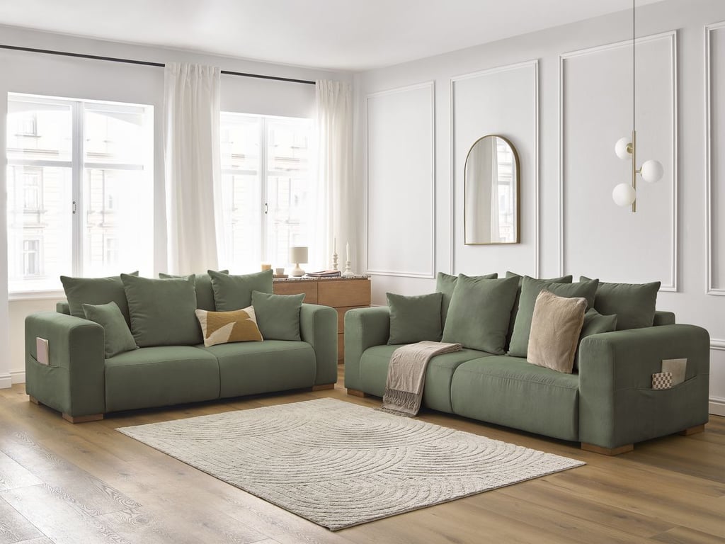 Produit similaire: Ensemble canapé droit fixe 3 + 2 places SIDONIE velours côtelé vert BOBOCHIC