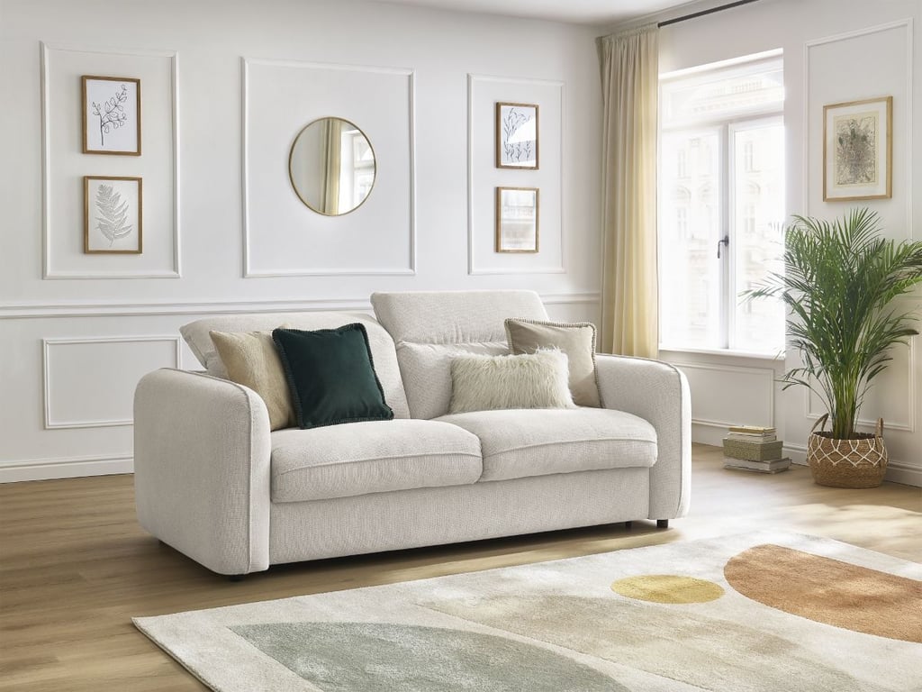 Produit similaire: Canapé droit convertible express ACHILLE blanc 140x200 BOBOCHIC 3 places