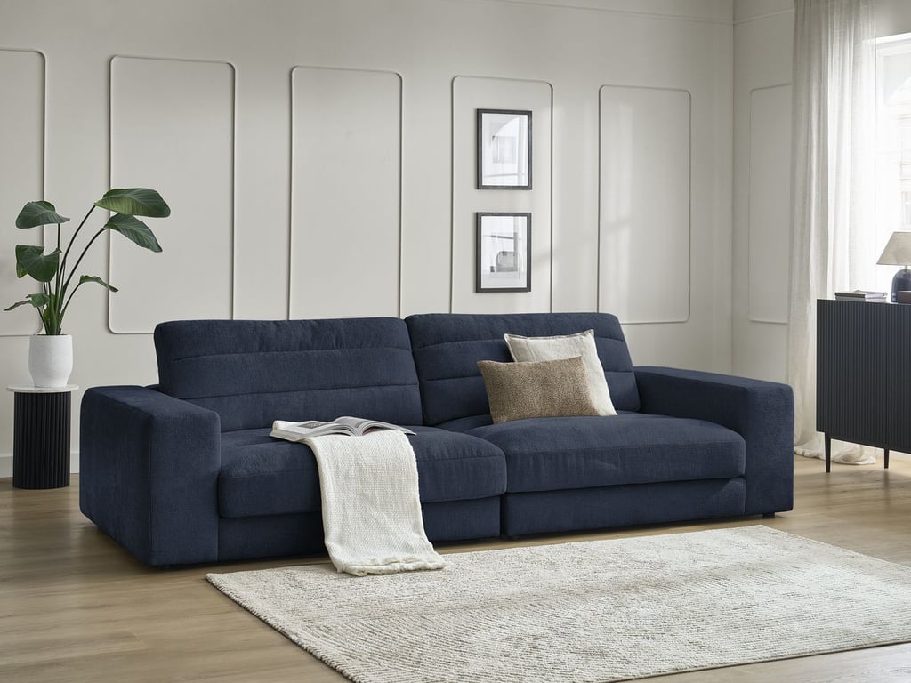 Produit similaire: Canapé droit fixe 3 places SIERRA tissu texturé bleu foncé BOBOCHIC