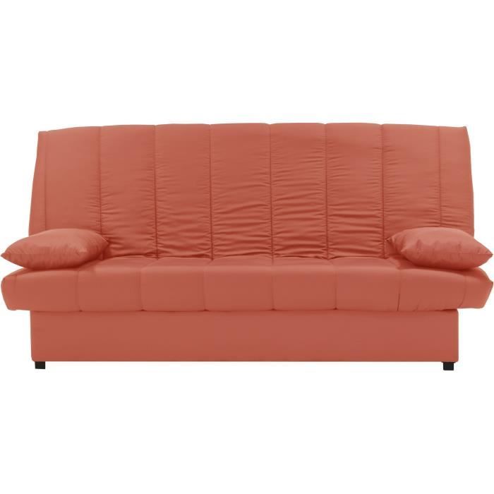 Produit similaire: Banquette clic clac 3 places - Tissu 100% coton Terracotta  - Style Contemporain - L 190 x P92 cm - MILA