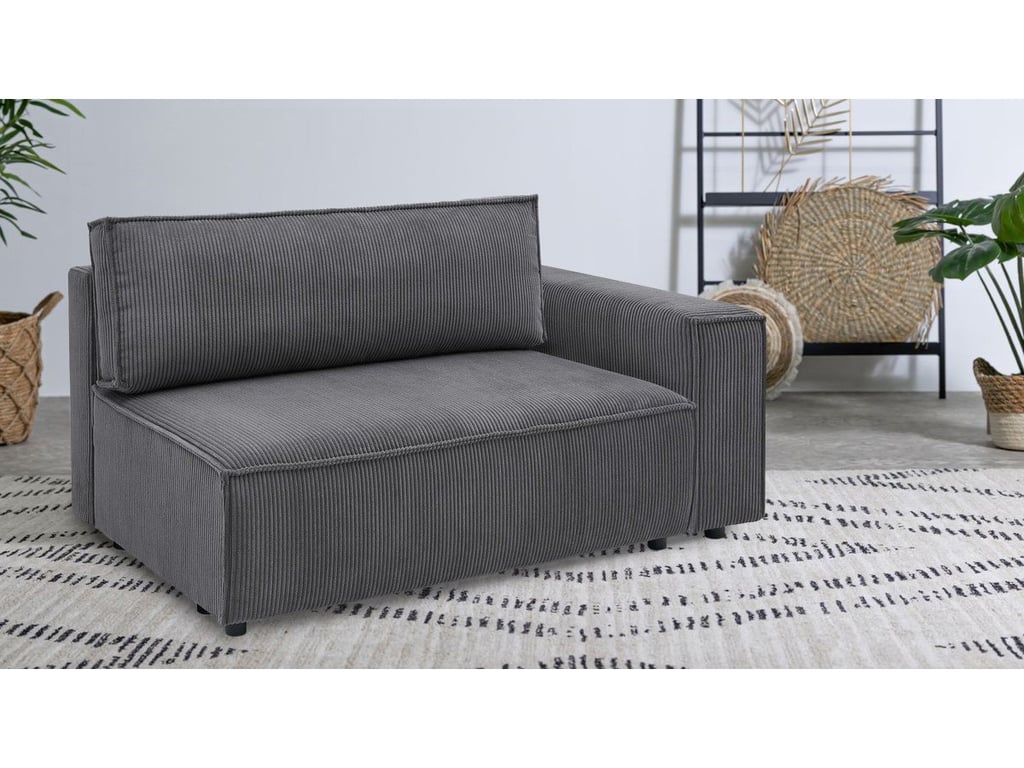 Produit similaire: Chauffeuse 2 places avec accoudoir pour canapé modulable NIHAD tissu velours côtelé gris foncé angle droit BOBOCHIC 2 places