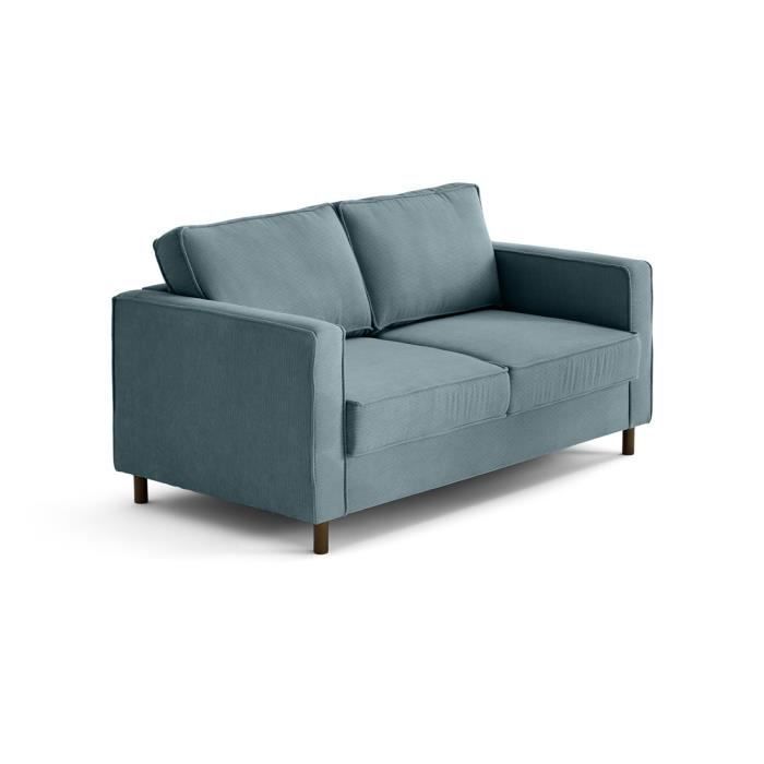Produit similaire: Jake - canapé 2 places en velours côtelé - pieds bois foncé - Bleu