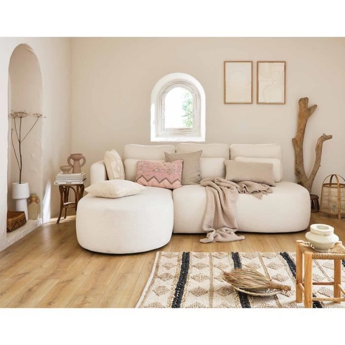 Produit similaire: Mahina - canapé d'angle gauche - 4 places - convertible avec coffre - en tissu bouclette - Beige