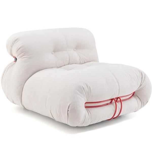Canapé Relax clic-clac Design Cercle en acier chromé Fixation Sofa de relaxation Mousse de polyuréthane Canapé Blanc - FURGLE