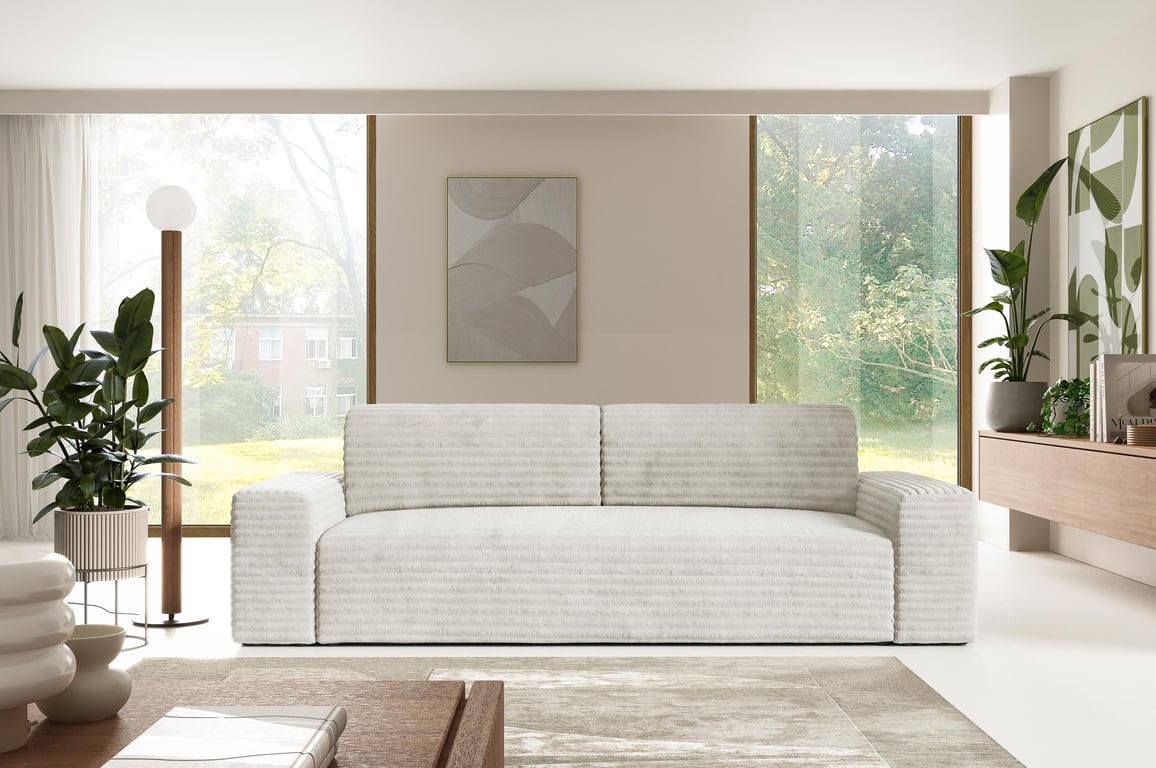 eden - Canapé velours côtelé Beige