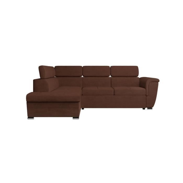 Produit similaire: Canapé d'angle gauche 4 places PAOLA convertible avec coffre en velours côtelé - Marron - L252 x P188 x H76cm - LOUNGITUDE