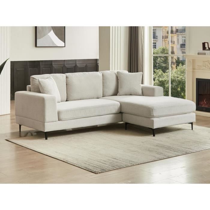 Produit similaire: Canapé d'angle réversible en tissu texturé beige JAMOLO