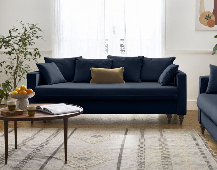 Produit similaire: Flamingo - canapé droit 3 places convertible en velours - Bleu