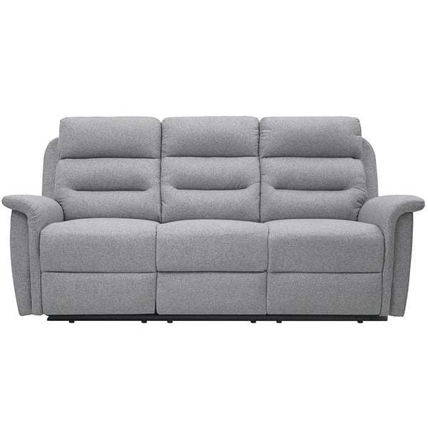 Canapé de Relaxation 3 places en Tissu Gris LÉON - Gris clair - L191 x 94 x 100cm - LOUNGITUDE