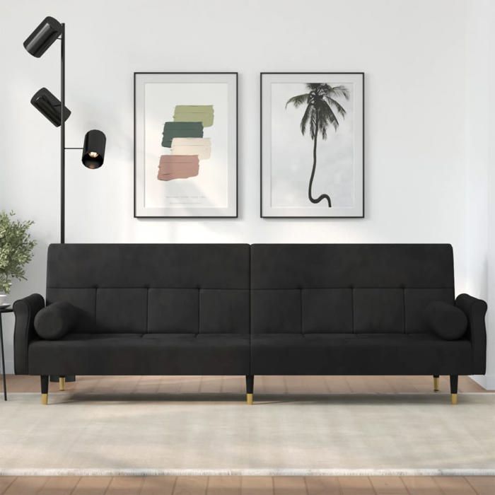 Produit similaire: Canapé-lit avec coussins-Canapé convertible noir velours