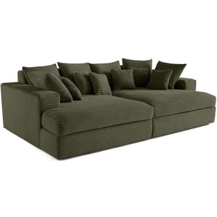 Produit similaire: Collins - canapé 3 places avec double méridienne - velours côtelé grosses côtes - Vert